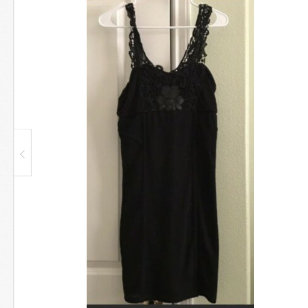 Free People Black Laced Body Con Dress NWOT